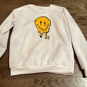 BNW SHEIN Women’s Cartoon Face Print Thermal Lined Sweatshirt, size XS